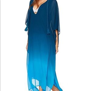 💙NWOT Young Fabulous & Broke Blue Chiffon Coronado Coverup attached lining
